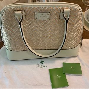 Kate Spade Rachelle Wellesley straw & leather bag